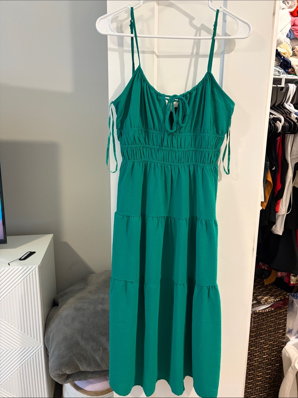 Sleeveless Tiered Maxi Dress in Teal